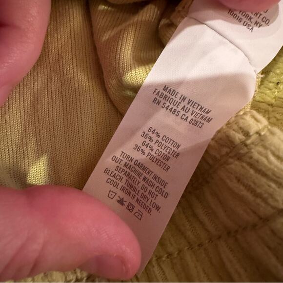 Aerie Neon Green Yellow Corduroy Full Zip Long Sleeve Bomber Jacket Sz M NEW - Picture 5 of 7